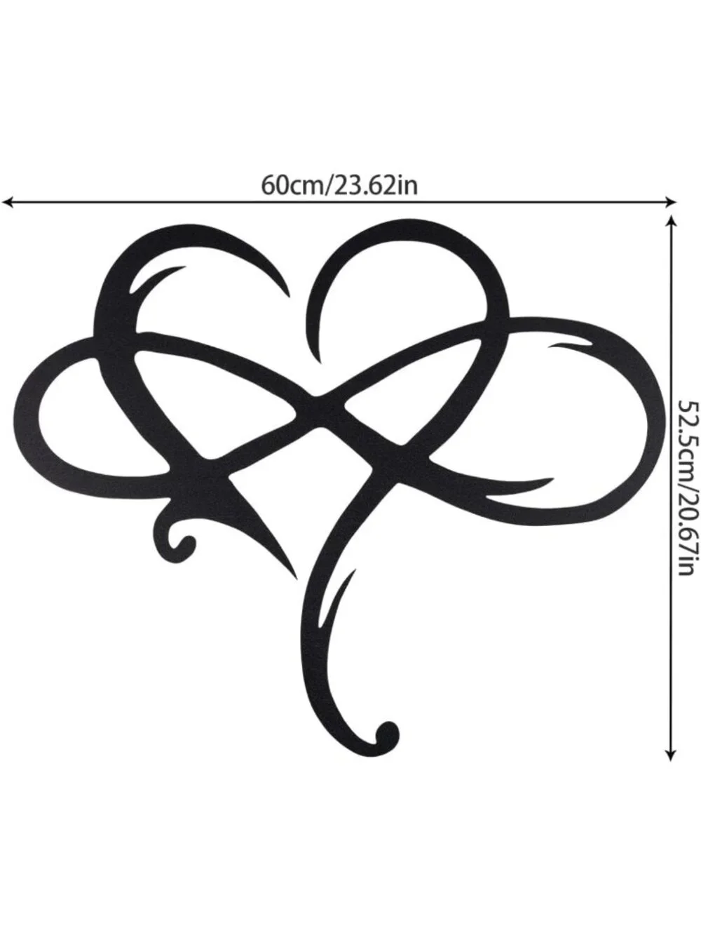 Unique Infinity Heart Metal Wall Art Decor - Love Sign for Home & Wedding